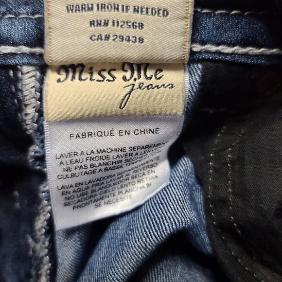 MissMe Womens Jeans Blue Size 25 Cotton Blend Signature Boot Pockets Button Zip - Picture 10 of 16